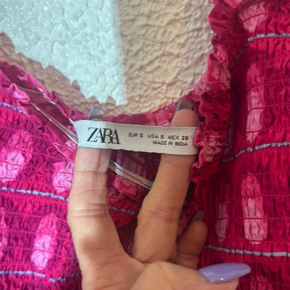 Zara Fuchsia and White Checkered Dress - Picture 2 of 14